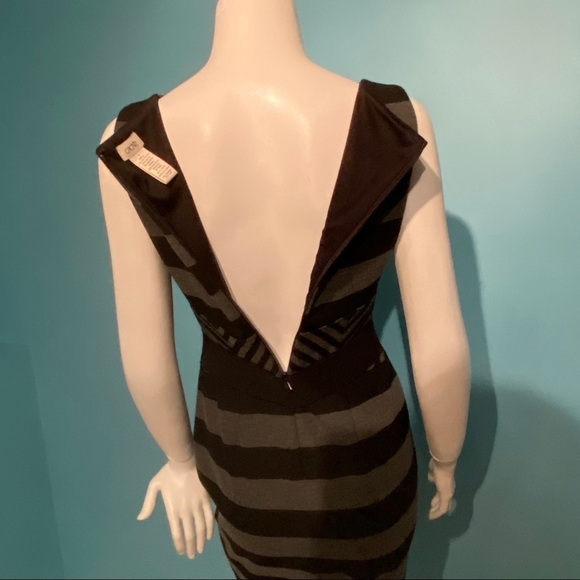 Cache women’s grey and black striped  pencil dress in size 0 - Picture 5 of 8